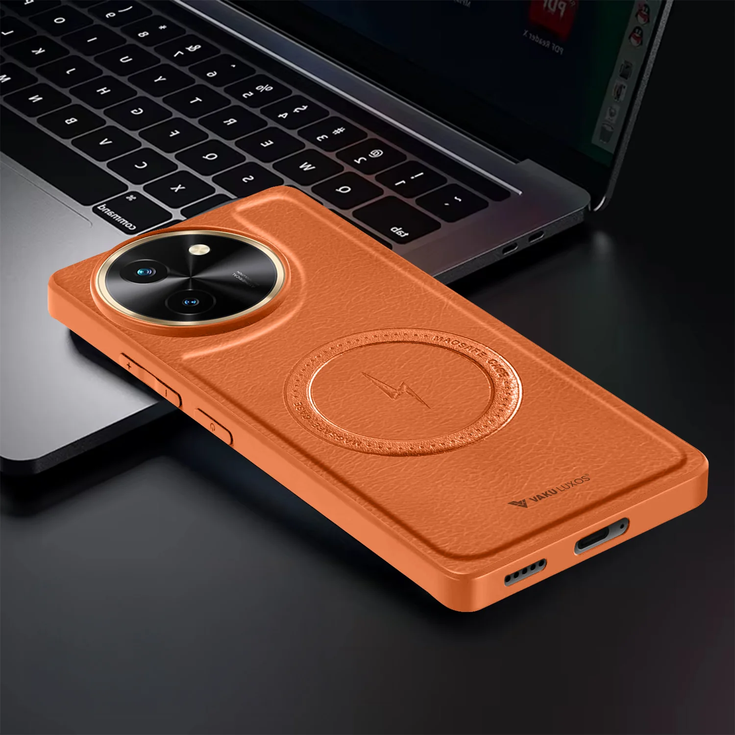 Vaku ® Vivo T3x 5G Maxtron Leather Stitched Magnetic Magsafe Back Cover - Image 13