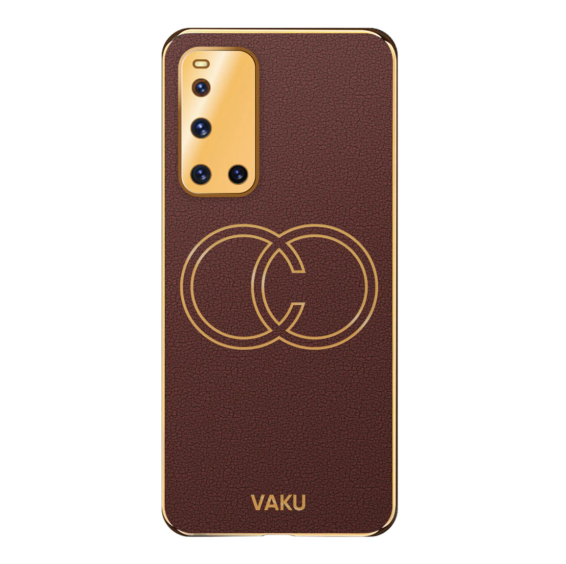Vaku® Vivo V19 Skylar Leather Pattern Gold Electroplated Soft TPU Back Cover - Image 9