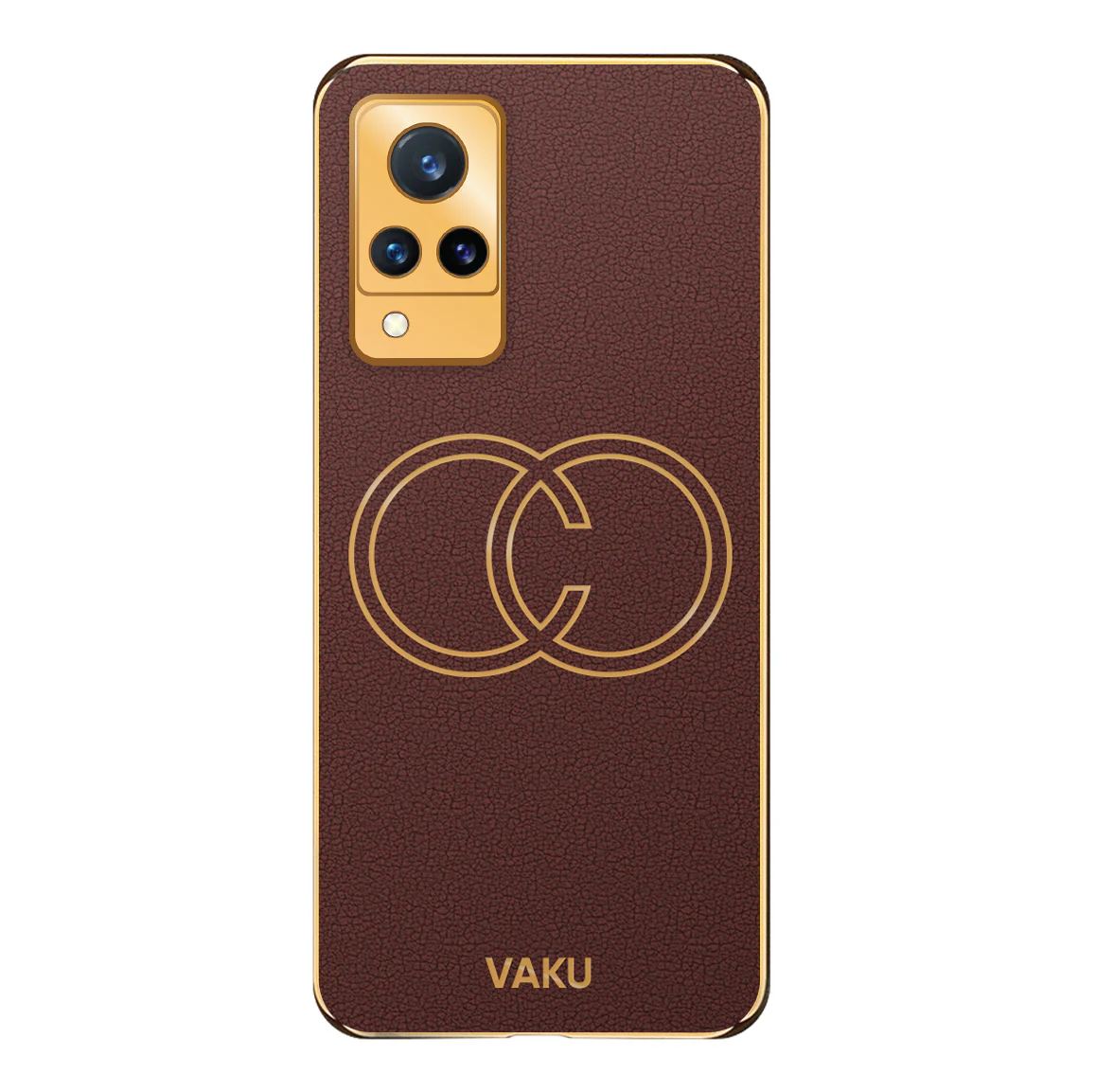 Vaku® Vivo V21 5G Skylar Leather Finish Gold Electroplated Soft TPU Back Cover - Image 14