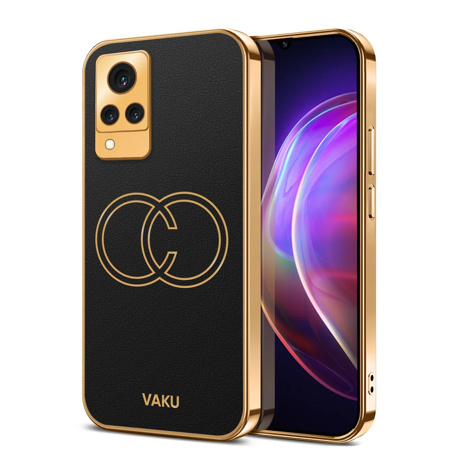 Vaku® Vivo V21 5G Skylar Leather Finish Gold Electroplated Soft TPU Back Cover - Image 7