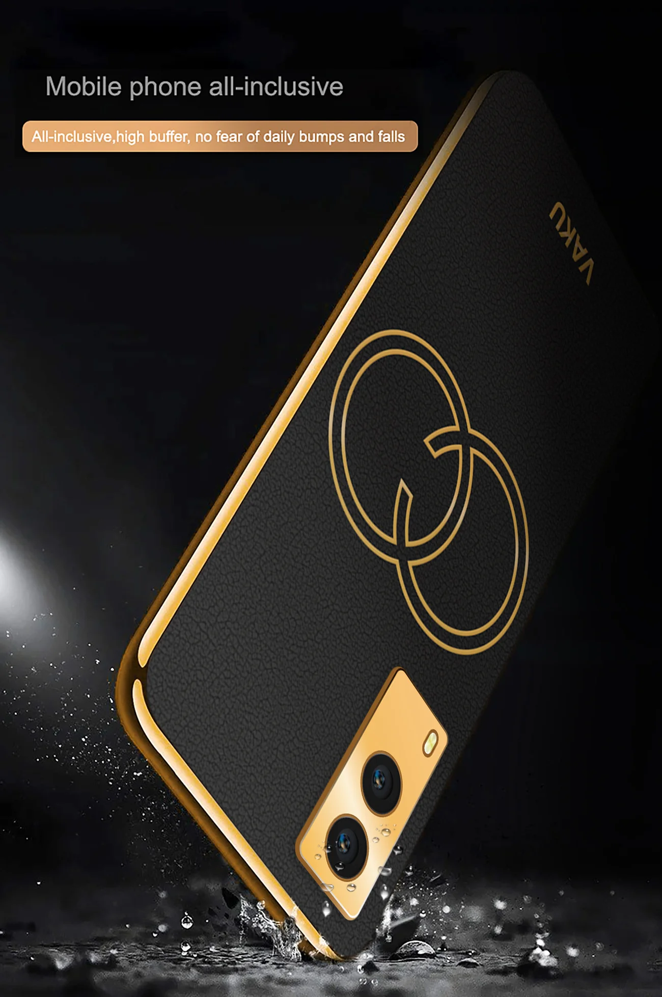 Vaku® Vivo V21e 5G Skylar Leather Finish Gold Electroplated Soft TPU Back Cover - Image 15