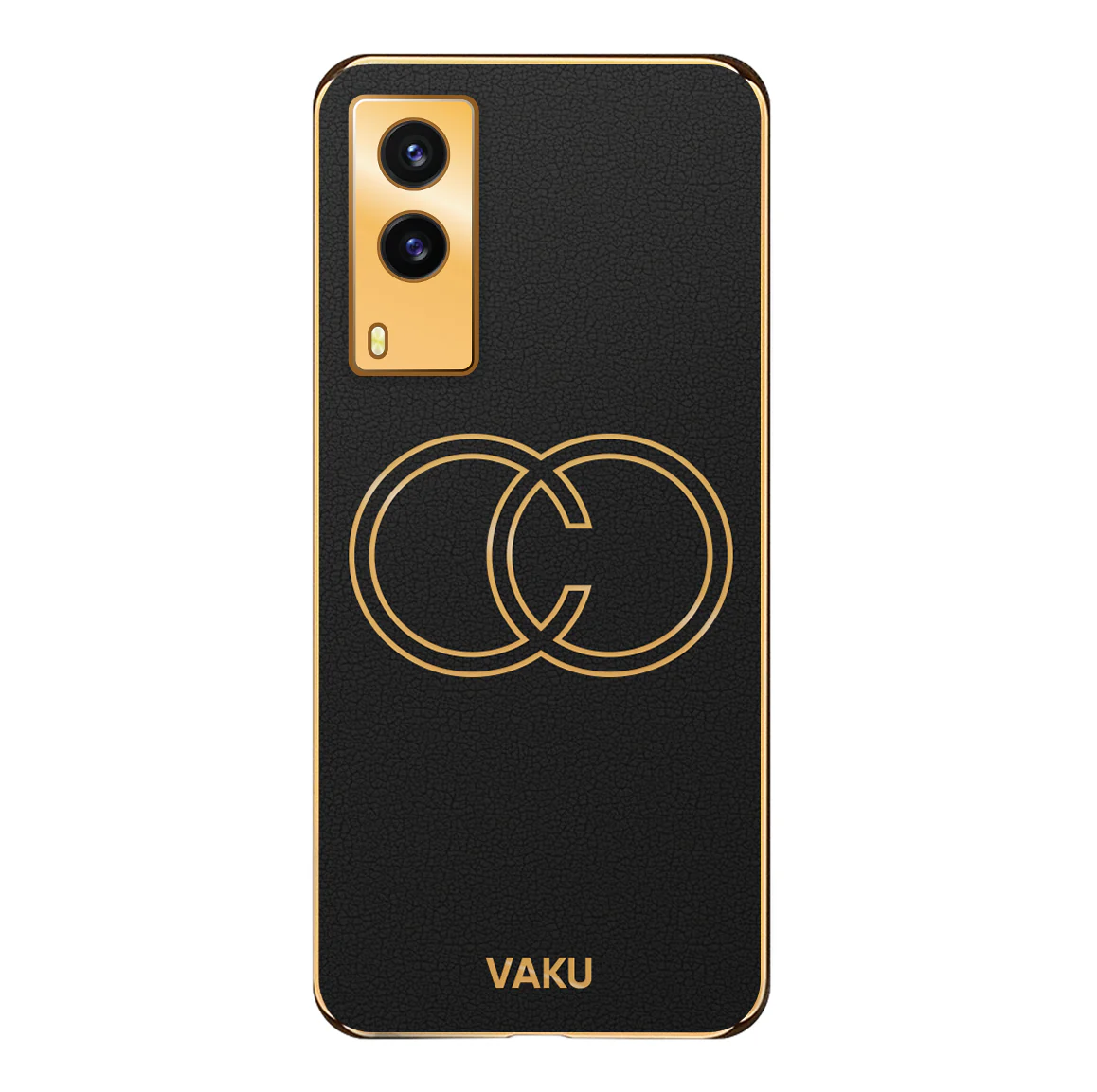 Vaku® Vivo V21e 5G Skylar Leather Finish Gold Electroplated Soft TPU Back Cover - Image 16