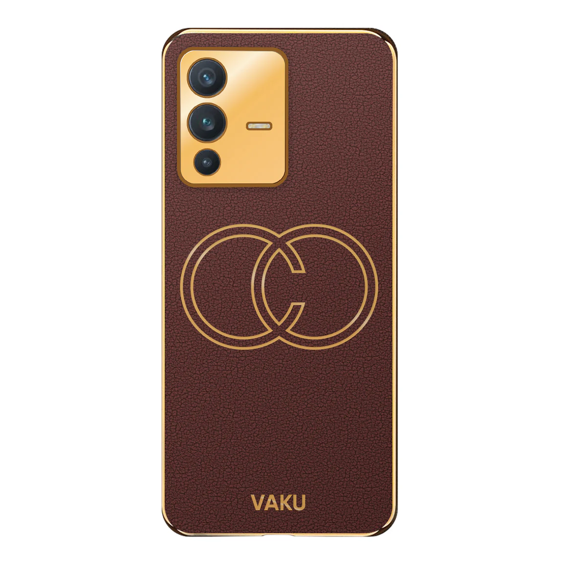 Vaku® Vivo V23 5G Skylar Leather Pattern Gold Electroplated Soft TPU Back Cover - Image 14