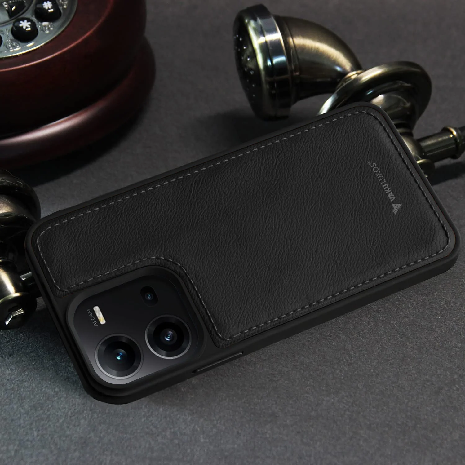 Vaku ® Vivo V25 5G Luxe Premium Leather Stitched Protective Back Cover - Image 10