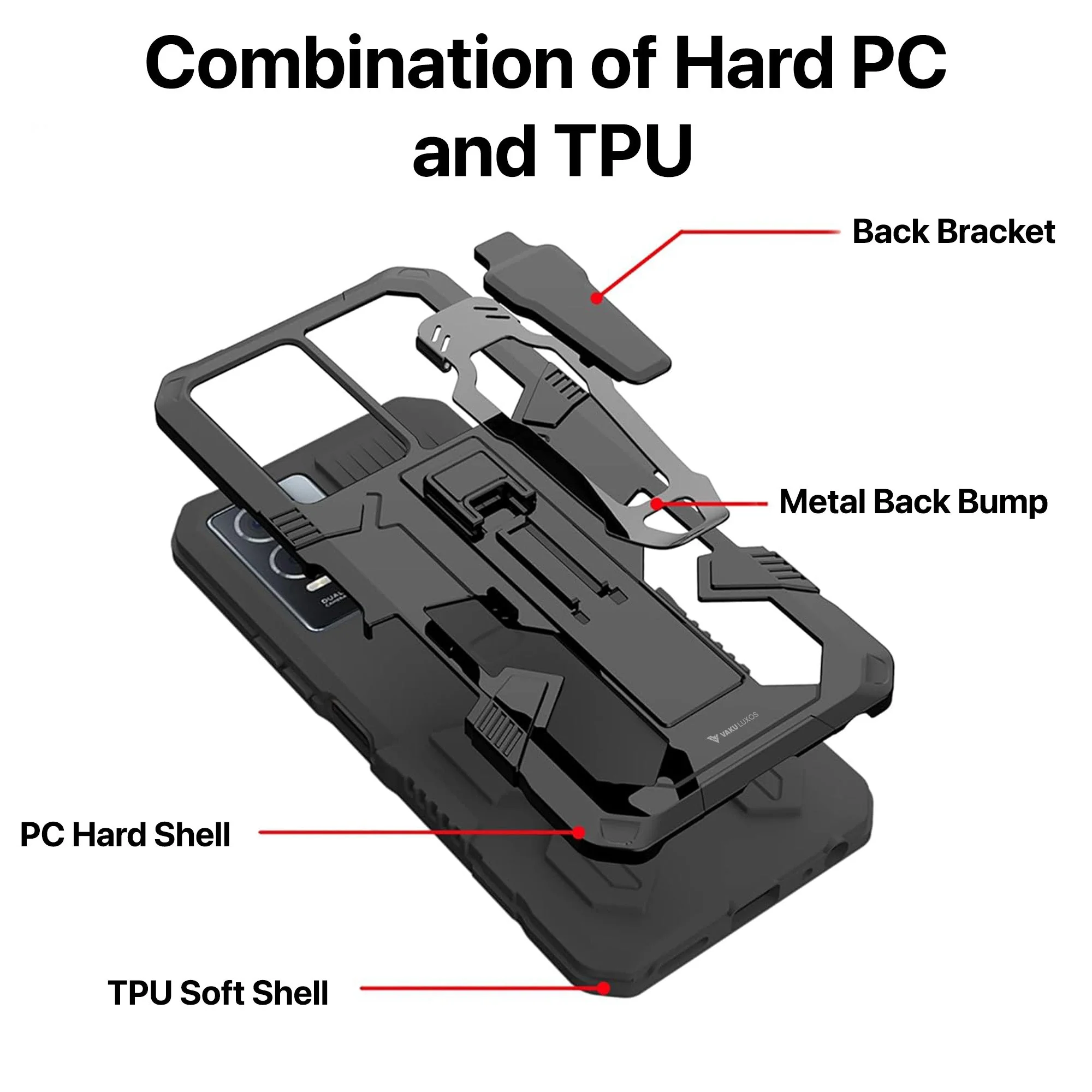 Vaku ® Vivo V25e Vanguard Military Grade Back Cover - Image 11