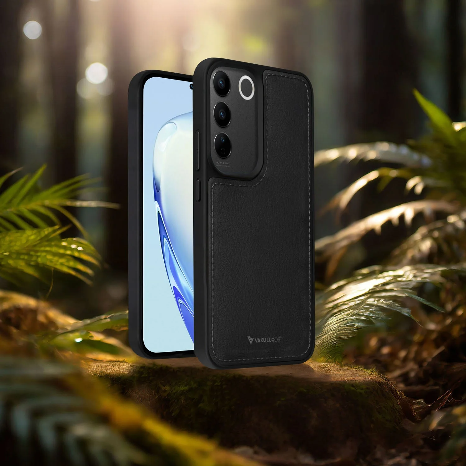 Vaku ® Vivo V27 5G Luxe Premium Leather Stitched Protective Back Cover - Image 8