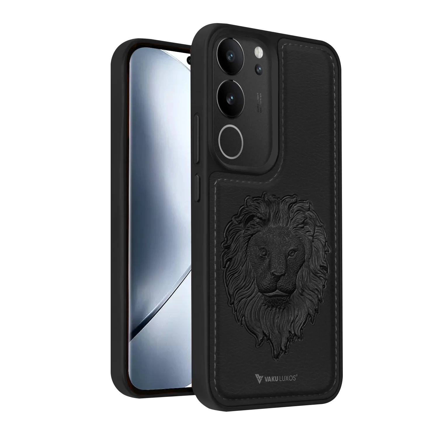 Vaku ® Vivo V29 5G Lion Embossed Luxury Designer Leather Back Cover