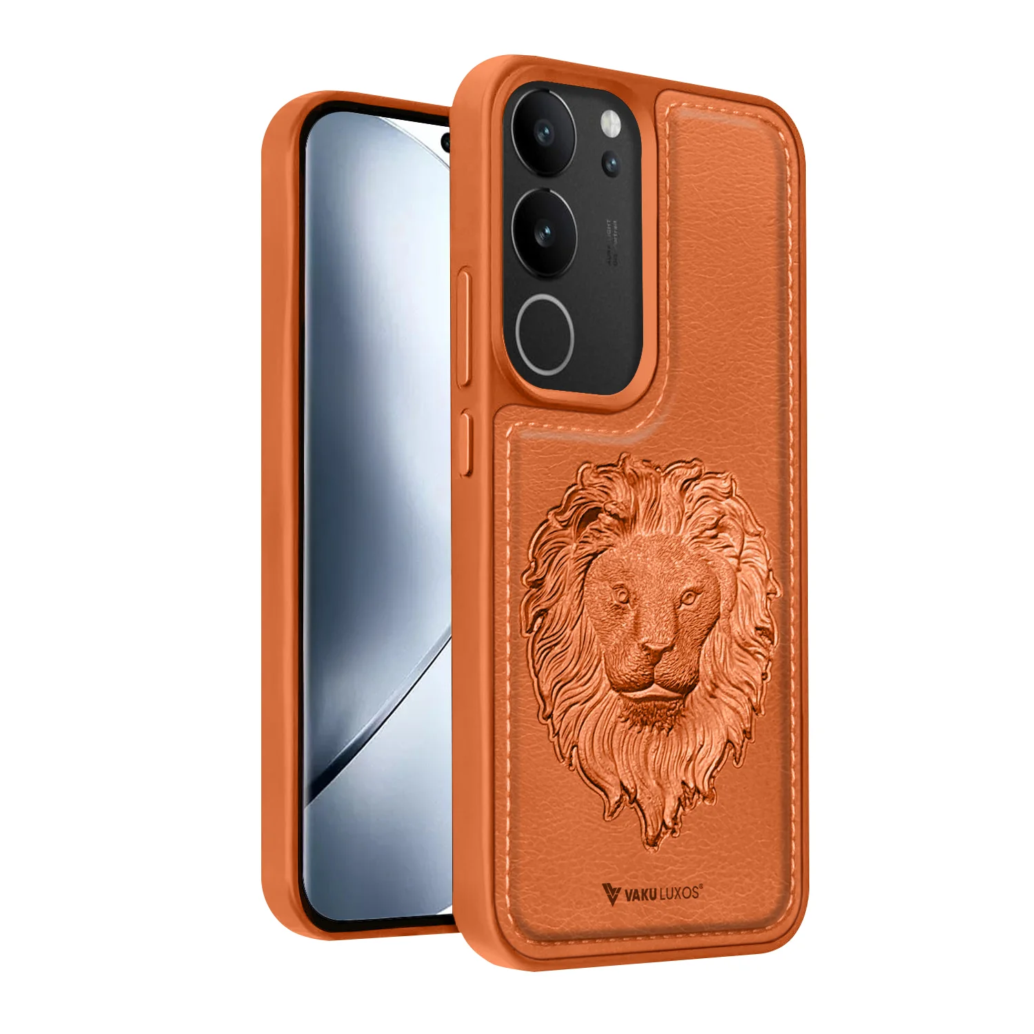 Vaku ® Vivo V29 5G Lion Embossed Luxury Designer Leather Back Cover - Image 7