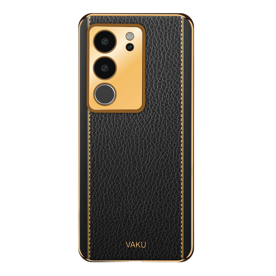 Vaku® Vivo V29 5G Luxemberg Leather Pattern Gold Electroplated Soft TPU Back Cover - Image 10