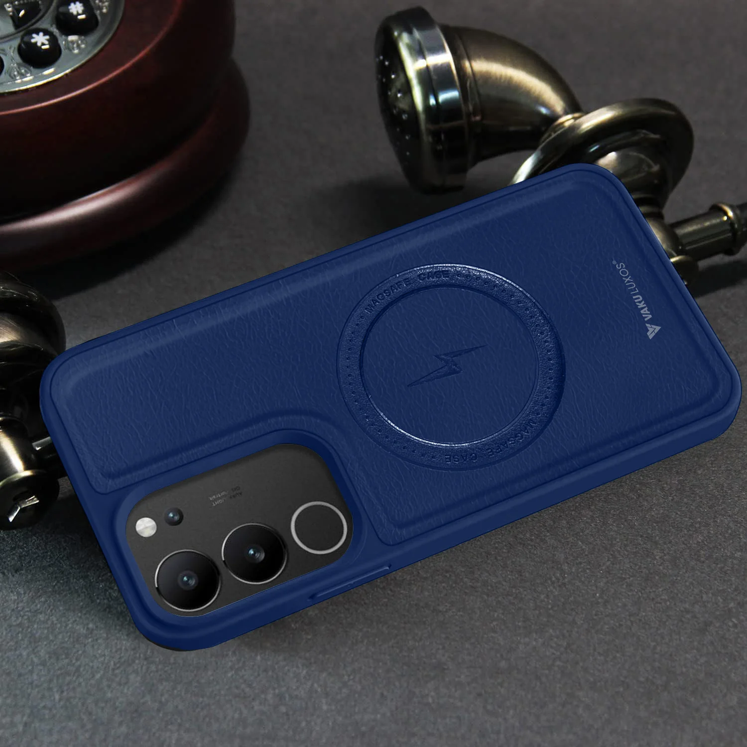 Vaku ® Vivo V29 5G Maxtron Leather Stitched Magnetic Magsafe Back Cover - Image 8