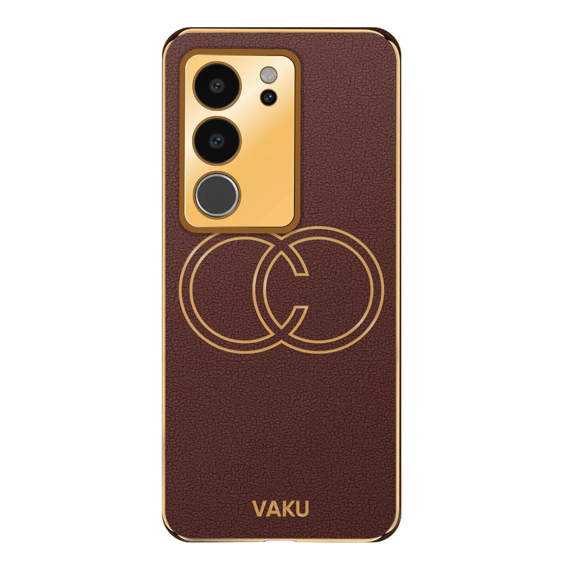 Vaku® Vivo V29 5G Skylar Leather Pattern Gold Electroplated Soft TPU Back Cover - Image 8