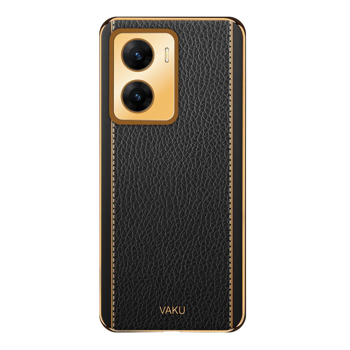 Vaku® Vivo V29e 5G Luxemberg Leather Pattern Gold Electroplated Soft TPU Back Cover - Image 9