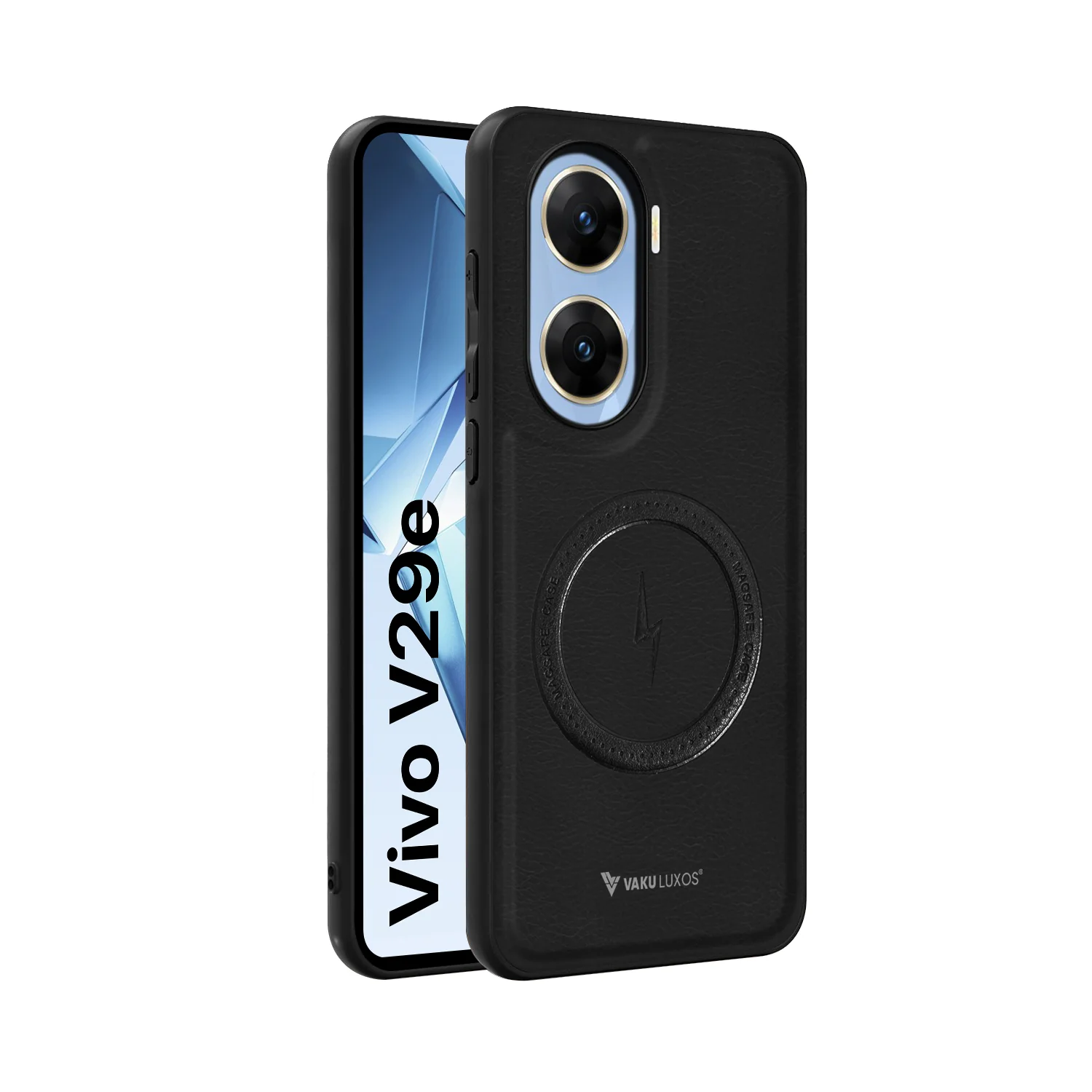 Vaku ® Vivo V29e 5G Maxtron Leather Stitched Magnetic Magsafe Back Cover - Image 2