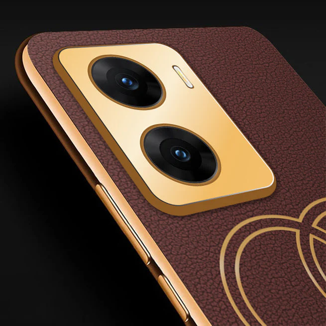 Vaku® Vivo V29e 5G Skylar Leather Pattern Gold Electroplated Soft TPU Back Cover - Image 10