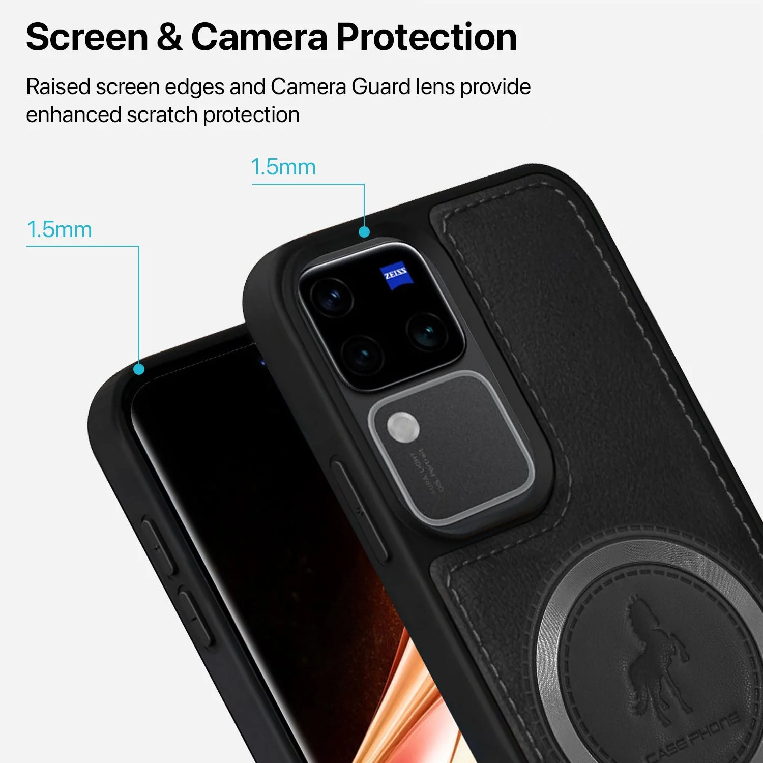 Vaku ® Vivo V30 5G Astrid Luxury PU Leather Back Cover - Image 3