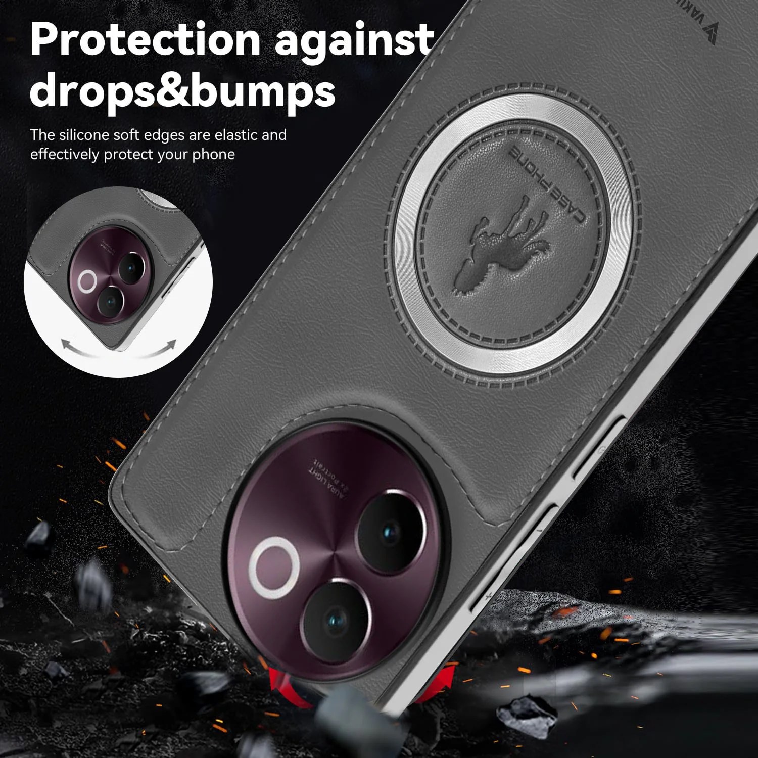 Vaku ® Vivo V30e 5G Astrid Luxury PU Leather Back Cover - Image 13