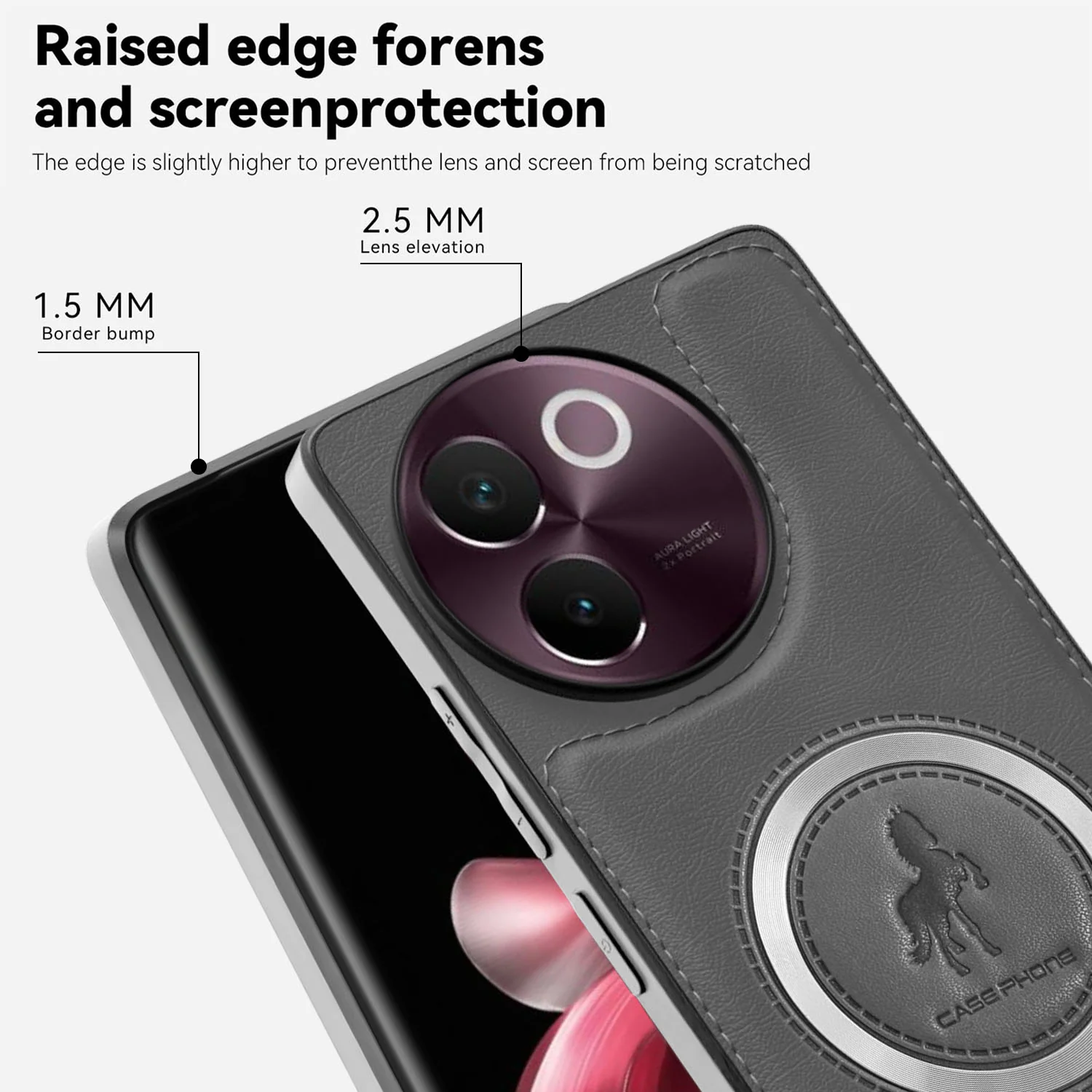 Vaku ® Vivo V30e 5G Astrid Luxury PU Leather Back Cover - Image 2