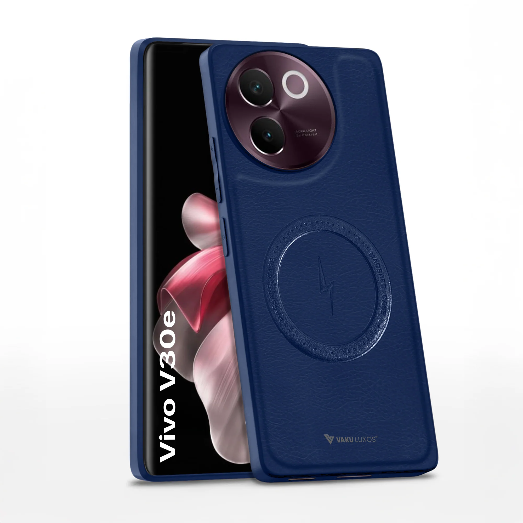 Vaku ® Vivo V30e 5G Maxtron Leather Stitched Magnetic Magsafe Back Cover - Image 3