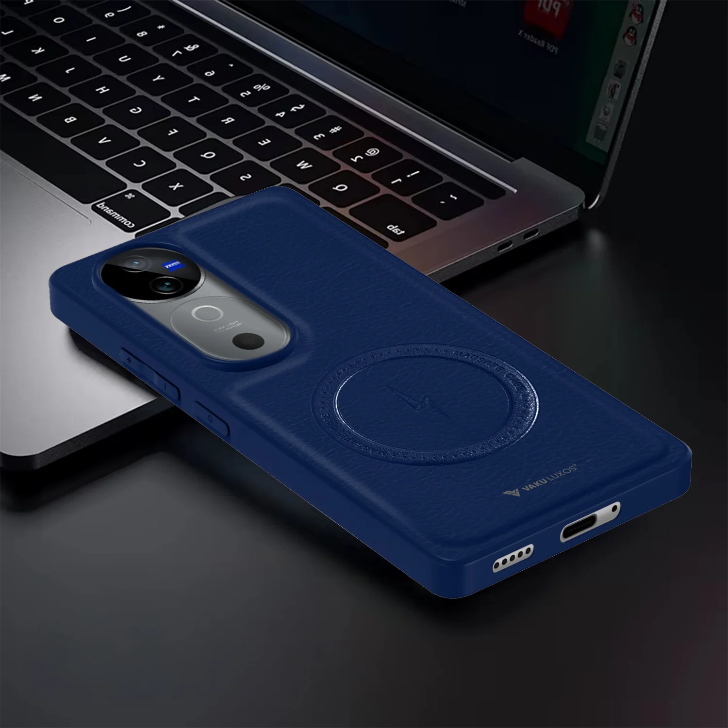 Vaku ® Vivo V40 5G Maxtron Leather Stitched Magnetic Magsafe Back Cover - Image 10