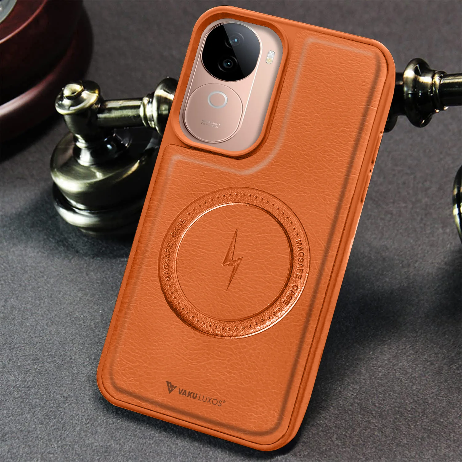 Vaku ® Vivo V40e 5G Maxtron Leather Stitched Magnetic Magsafe Back Cover - Image 14