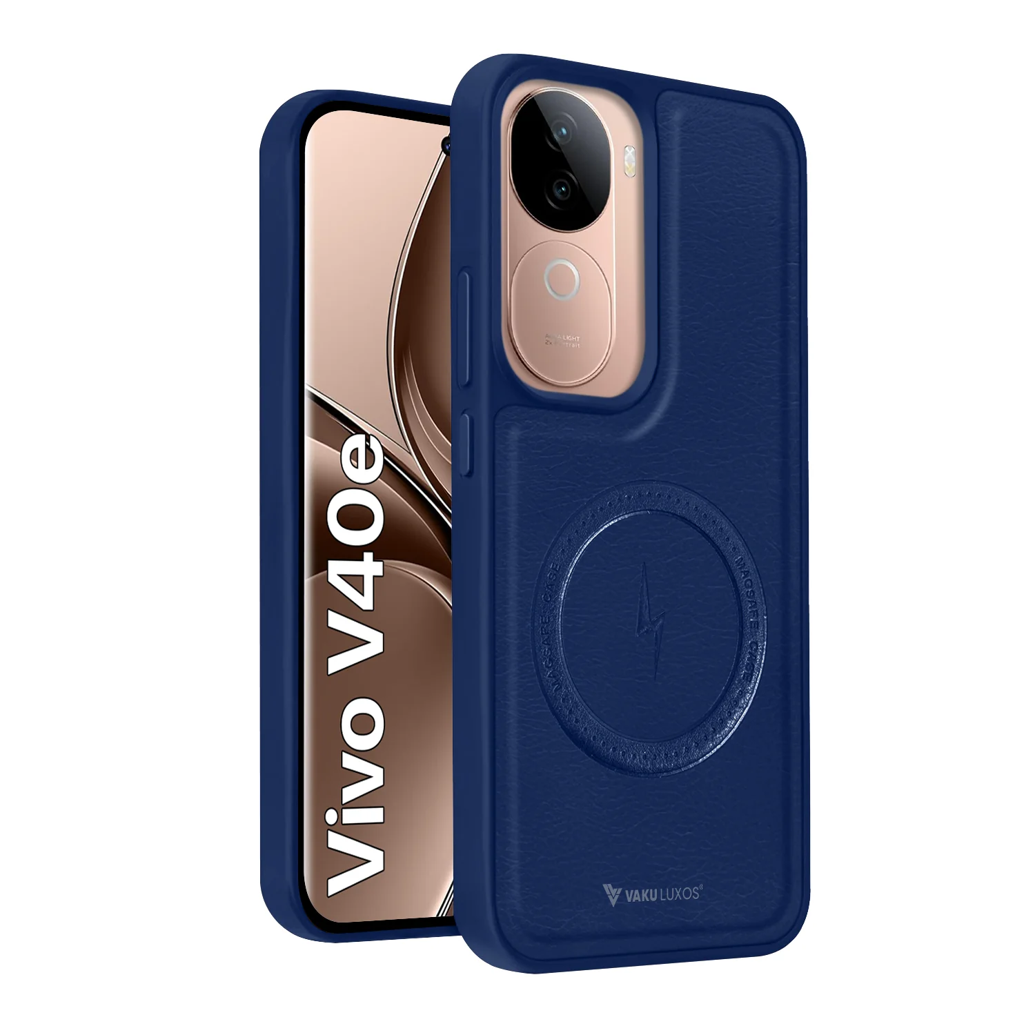 Vaku ® Vivo V40e 5G Maxtron Leather Stitched Magnetic Magsafe Back Cover - Image 3