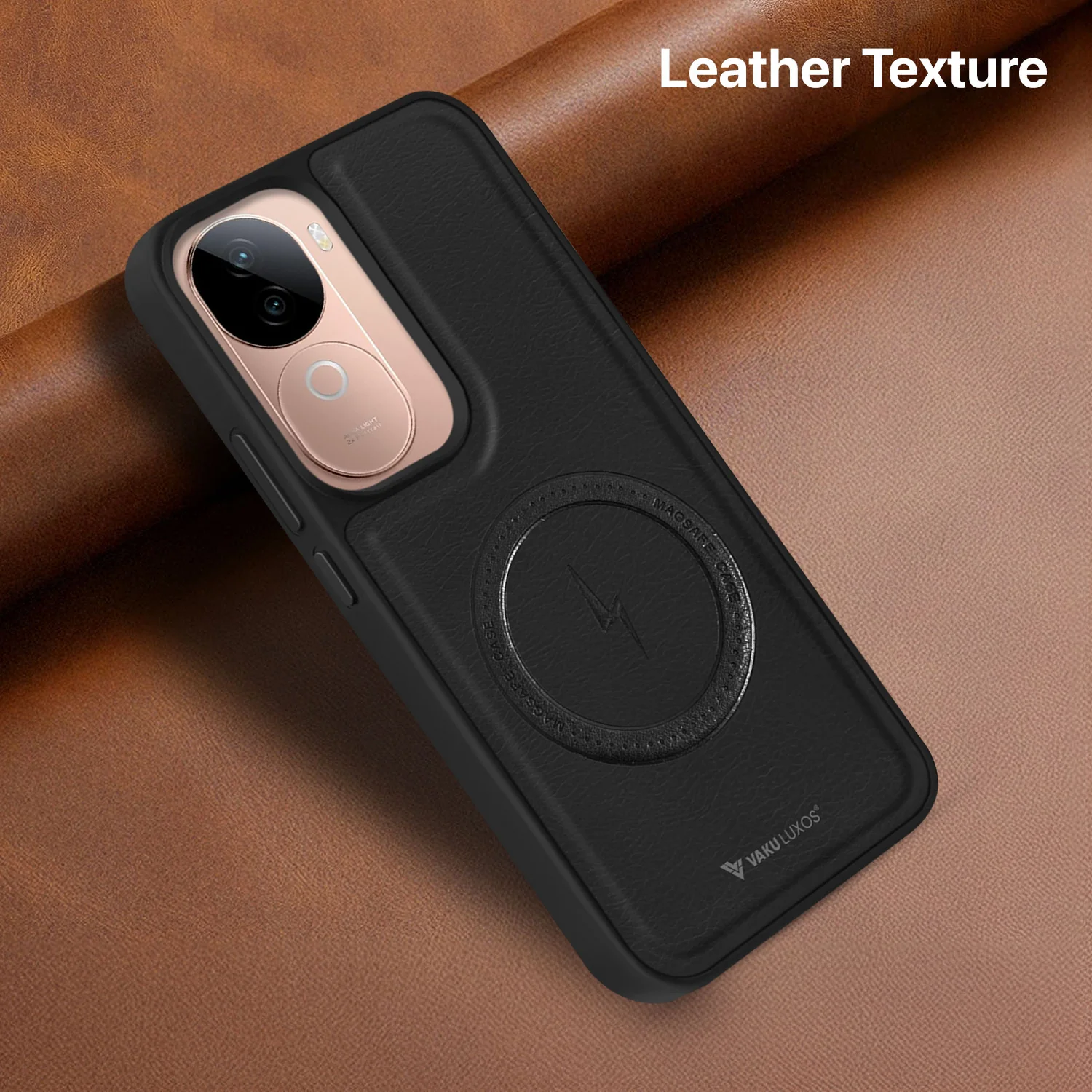 Vaku ® Vivo V40e 5G Maxtron Leather Stitched Magnetic Magsafe Back Cover - Image 9