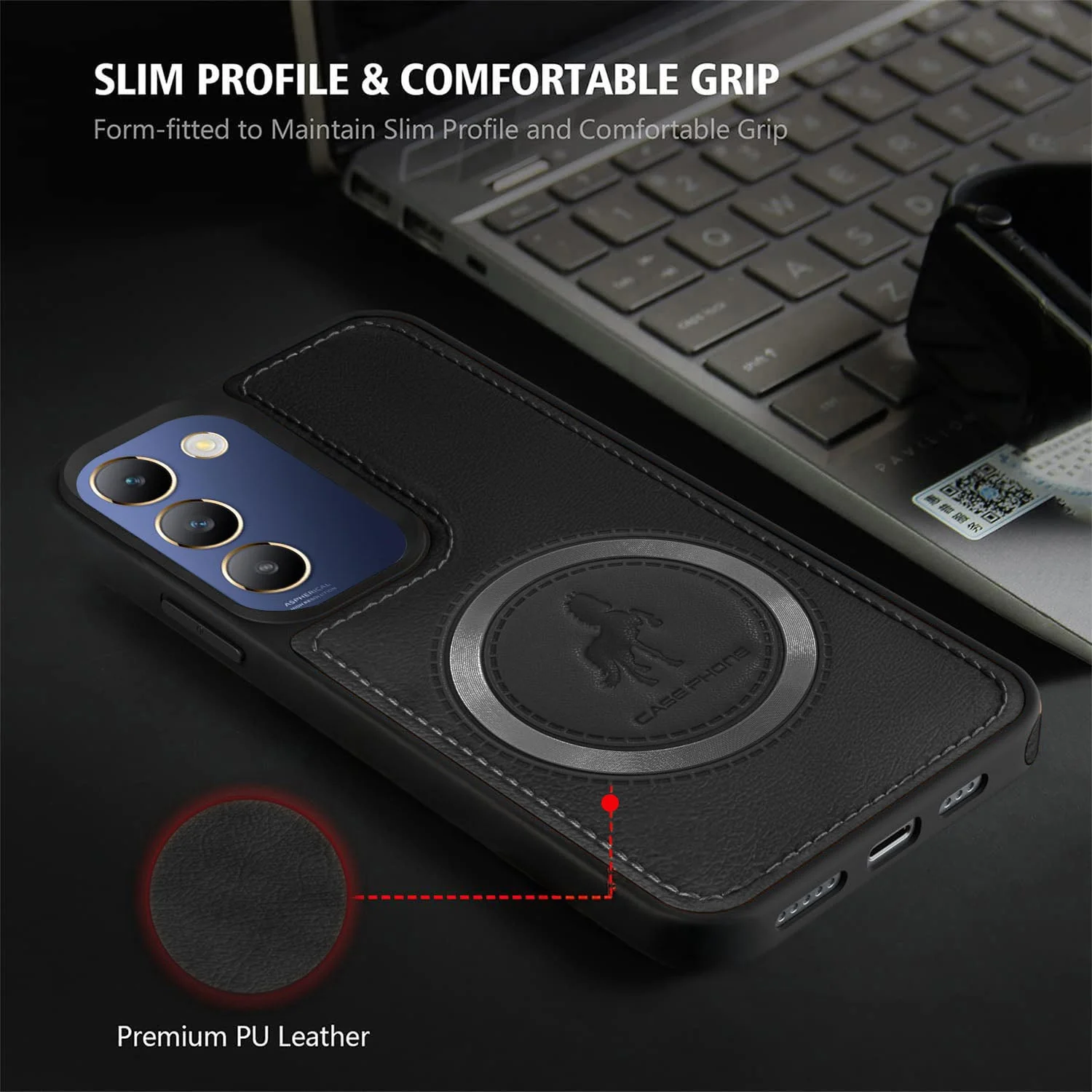 Vaku ® Vivo Y100 4G Astrid Luxury PU Leather Back Cover - Image 5