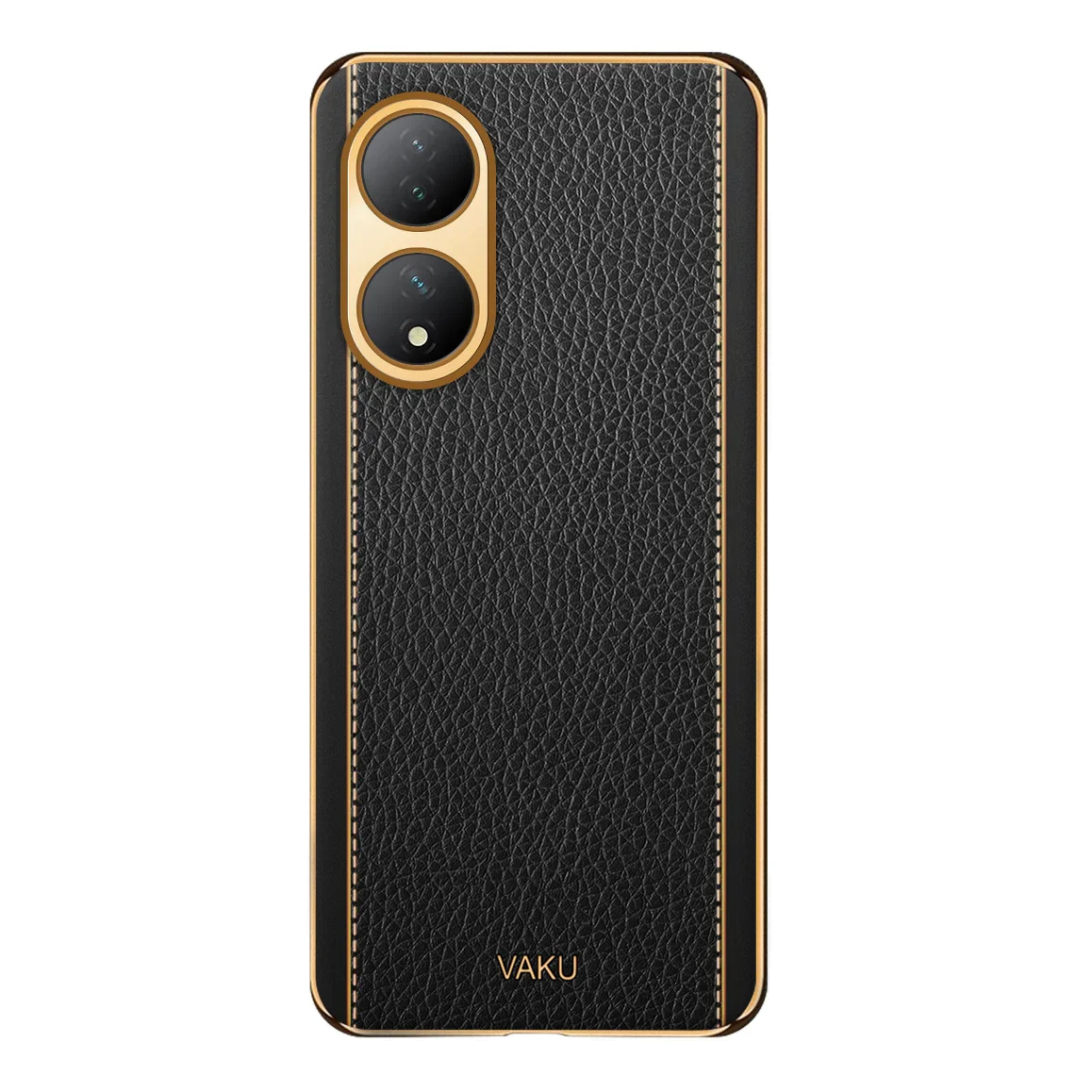 Vaku® Vivo Y100A 5G Luxemberg Leather Pattern Gold Electroplated Soft TPU Back Cover - Image 6