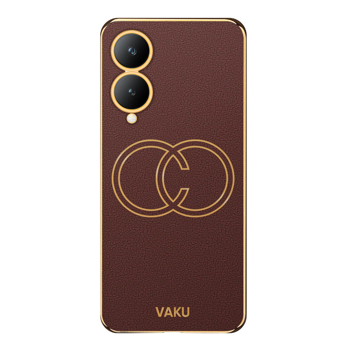 Vaku ® Vivo Y17s Skylar Leather Pattern Gold Electroplated Soft TPU Back Cover - Image 12