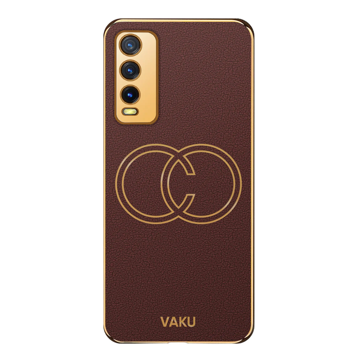 Vaku® Vivo Y20 Skylar Leather Pattern Gold Electroplated Soft TPU Back Cover - Image 14