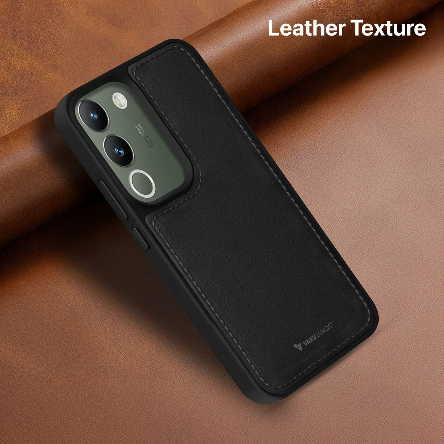 Vaku ® Vivo Y200 5G Luxe Premium Leather Stitched Protective Back Cover - Image 10