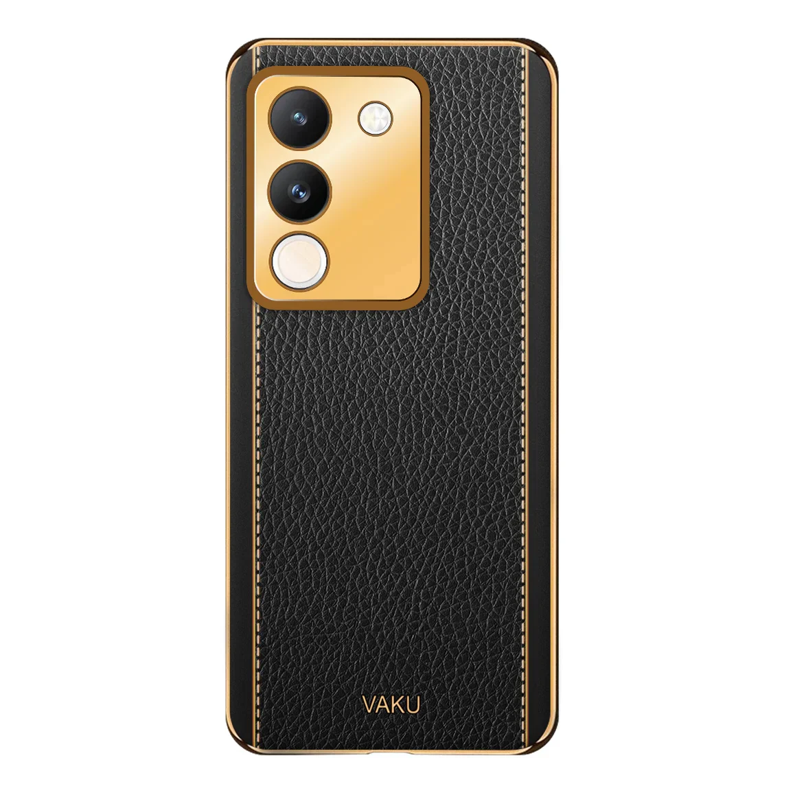 Vaku® Vivo Y200 5G Luxemberg Leather Pattern Gold Electroplated Soft TPU Back Cover - Image 10