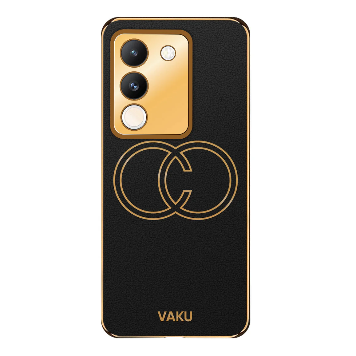 Vaku® Vivo Y200 5G Skylar Leather Pattern Gold Electroplated Soft TPU Back Cover - Image 2