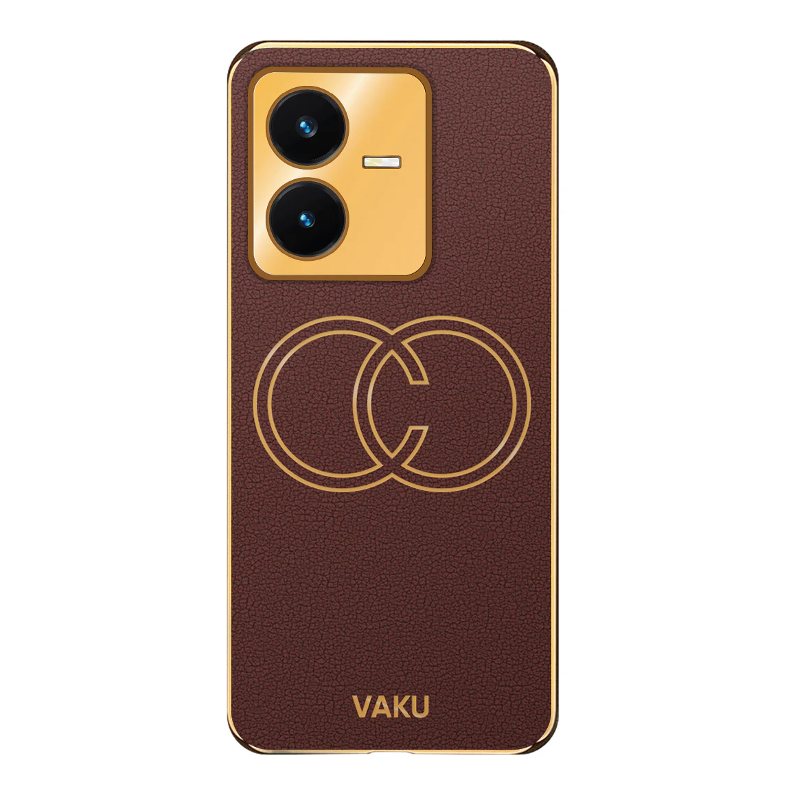 Vaku® Vivo Y22 Skylar Leather Pattern Gold Electroplated Soft TPU Back Cover - Image 15