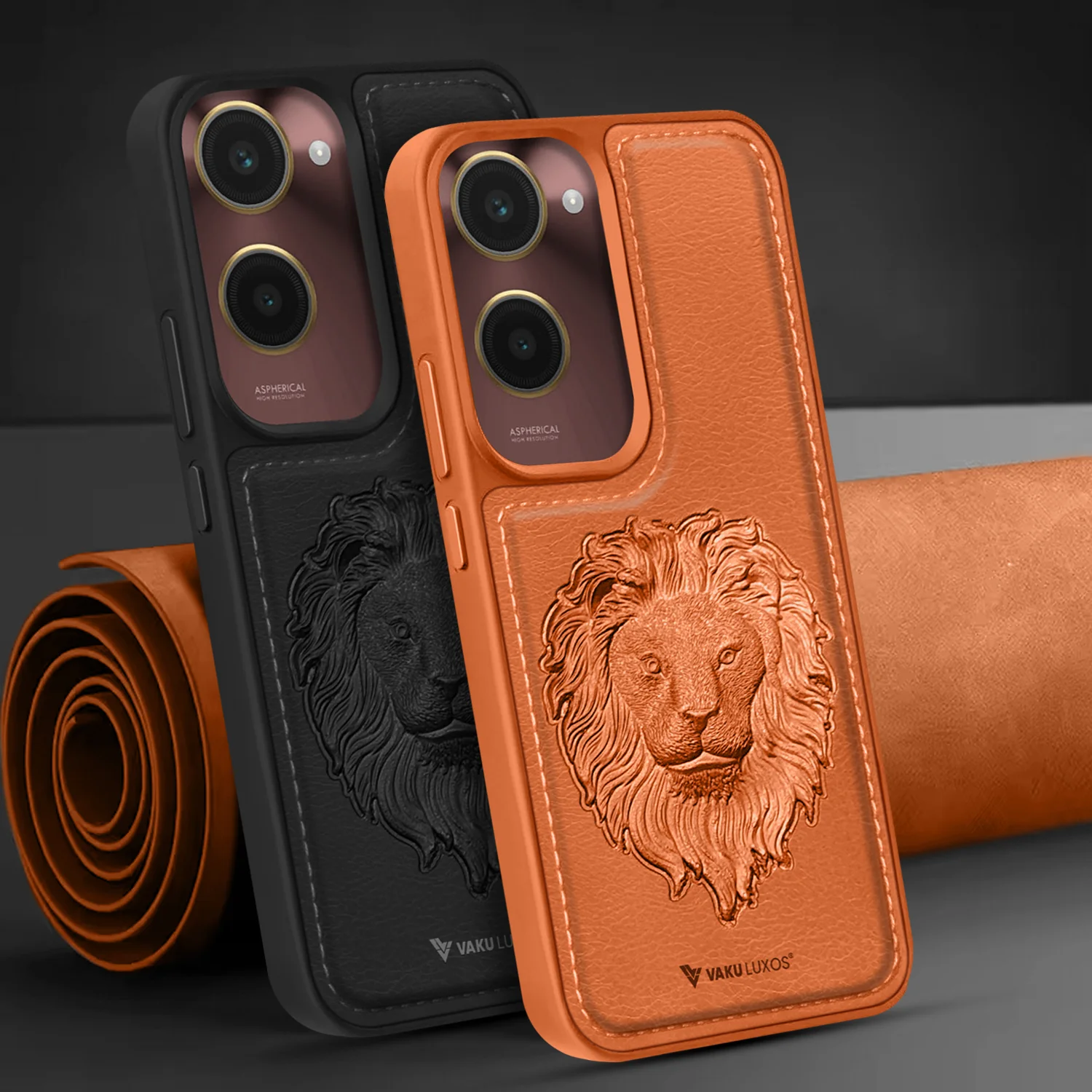 Vaku ® Vivo Y28s 5G Lion Embossed Luxury Designer Leather Back Cover - Image 8