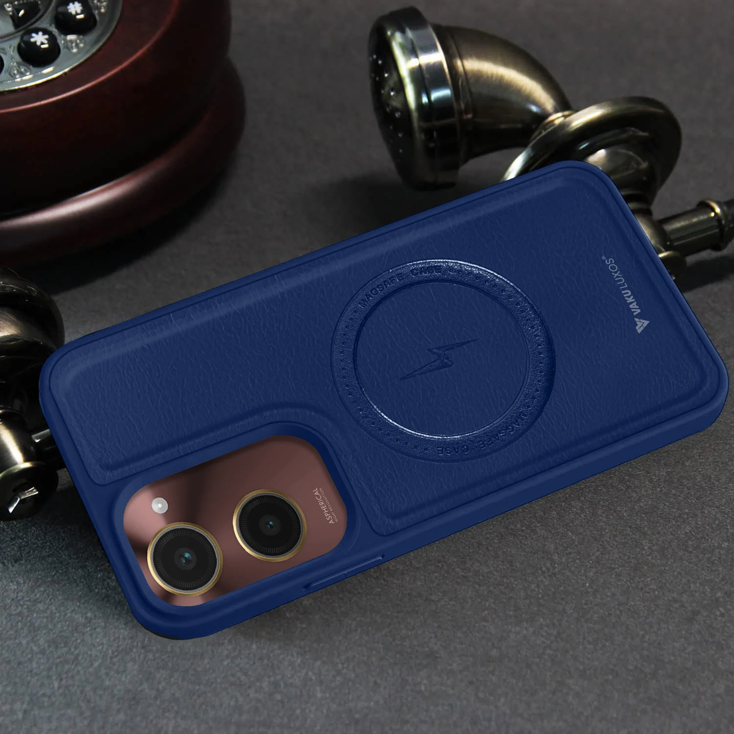 Vaku ® Vivo Y28s 5G Maxtron Leather Stitched Magnetic Magsafe Back Cover - Image 11