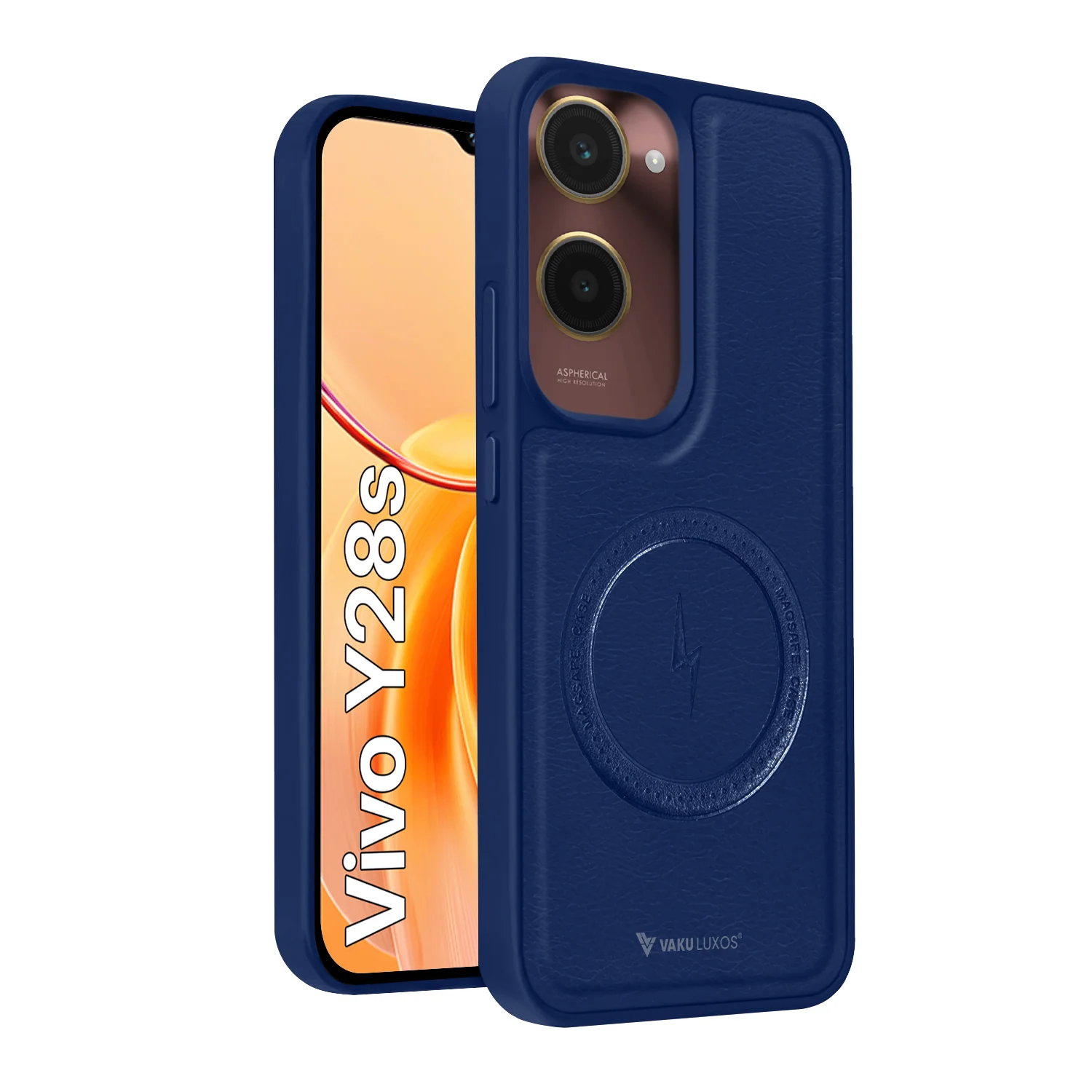 Vaku ® Vivo Y28s 5G Maxtron Leather Stitched Magnetic Magsafe Back Cover - Image 3