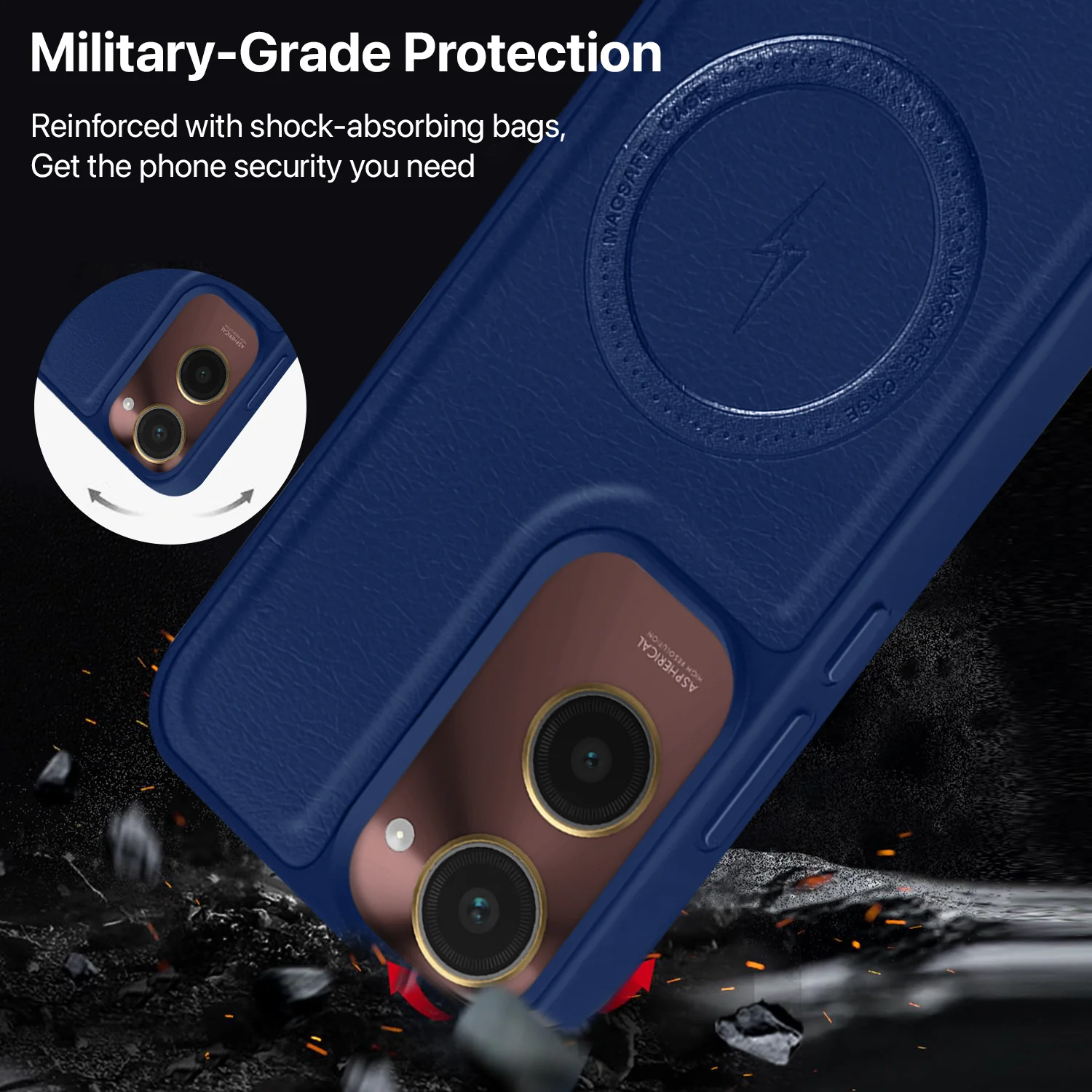 Vaku ® Vivo Y28s 5G Maxtron Leather Stitched Magnetic Magsafe Back Cover - Image 5