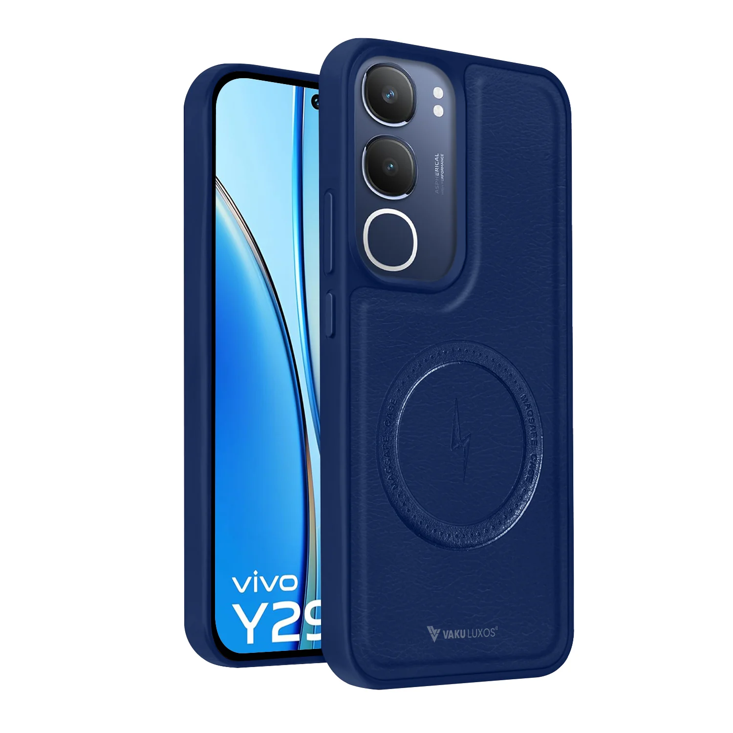 Vaku ® Vivo Y29 5G Maxtron Leather Stitched Magnetic Magsafe Back Cover - Image 13