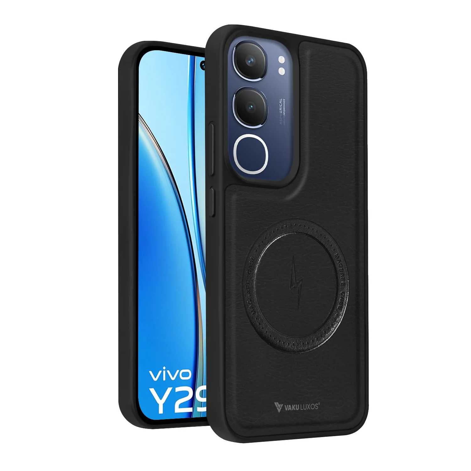 Vaku ® Vivo Y29 5G Maxtron Leather Stitched Magnetic Magsafe Back Cover - Image 14