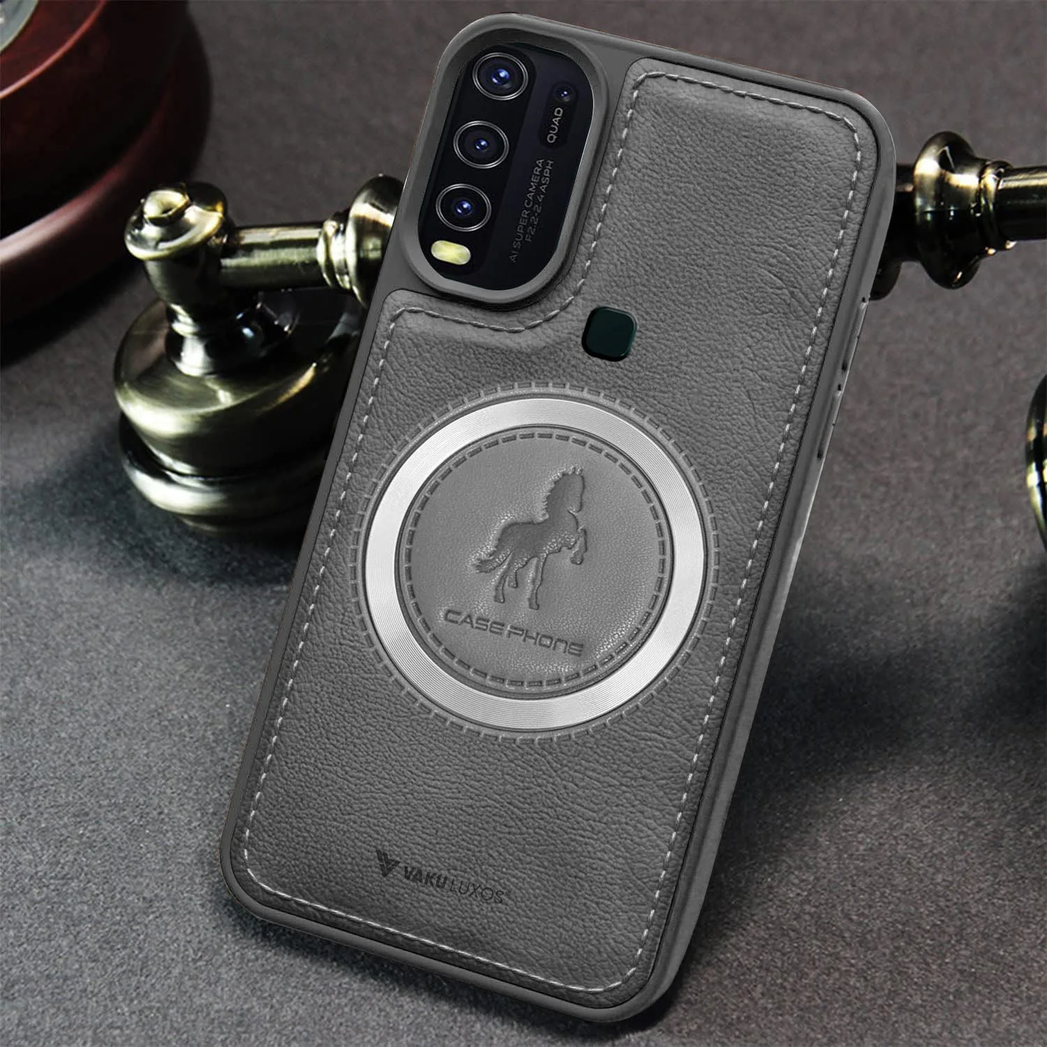 Vaku ® Vivo Y30 Astrid Luxury PU Leather Back Cover - Image 3