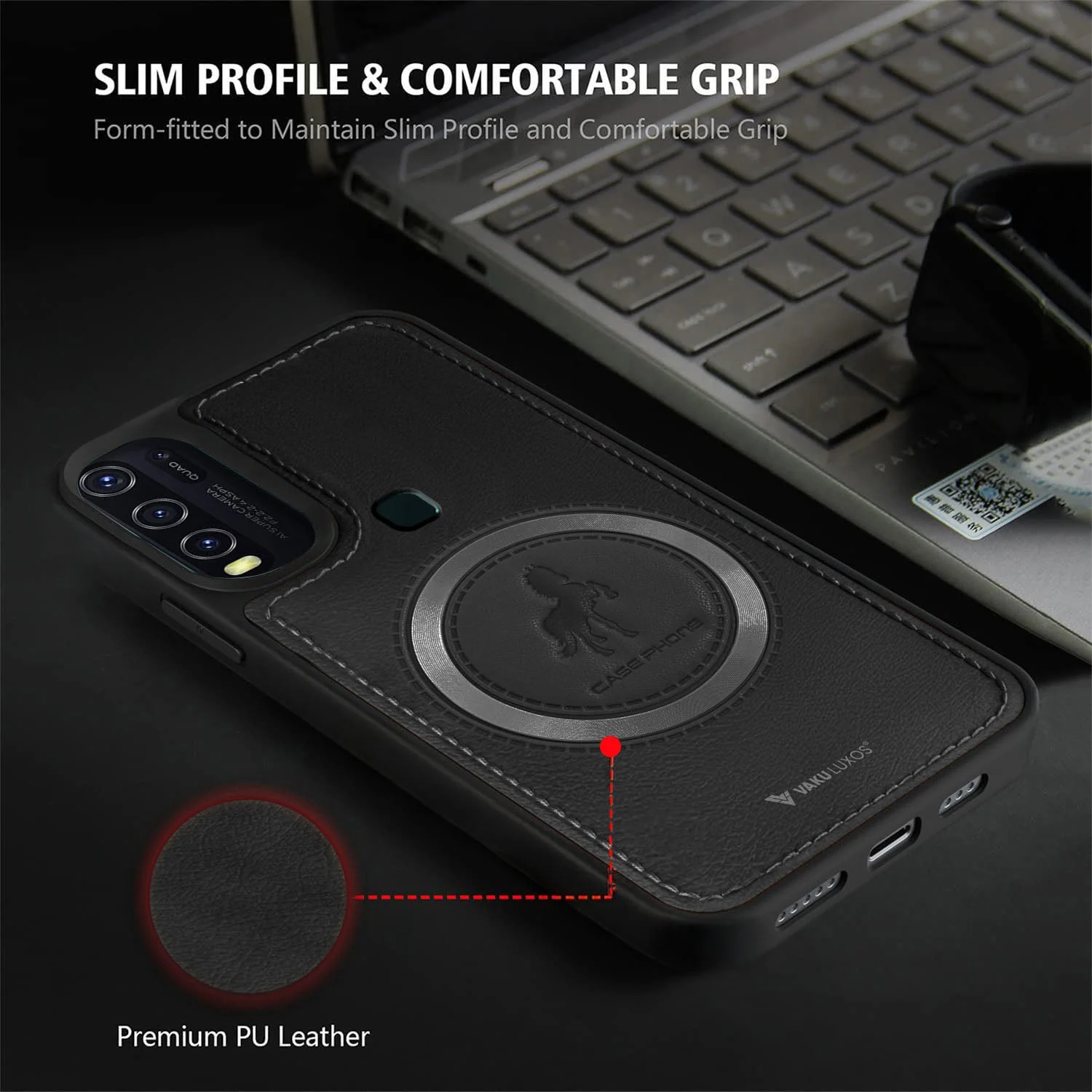 Vaku ® Vivo Y30 Astrid Luxury PU Leather Back Cover - Image 7