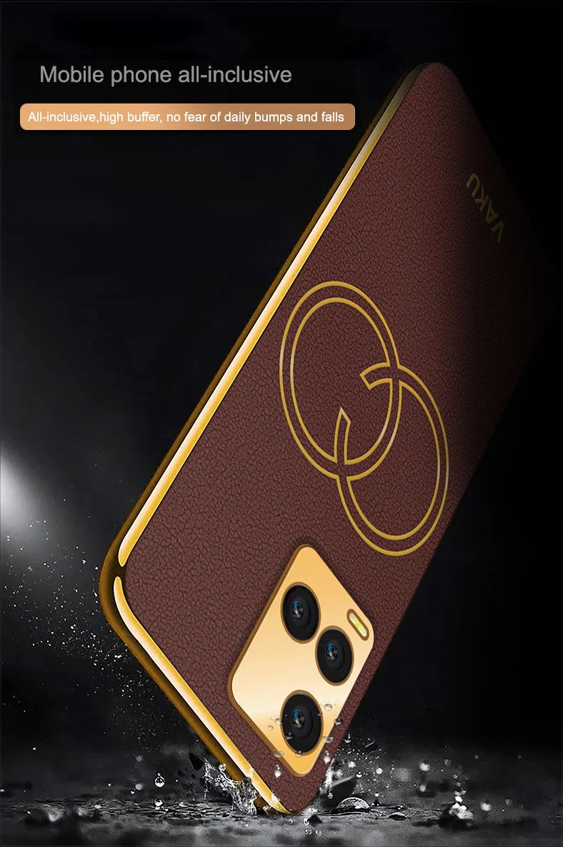 Vaku® Vivo Y33s Skylar Leather Pattern Gold Electroplated Soft TPU Back Cover - Image 14