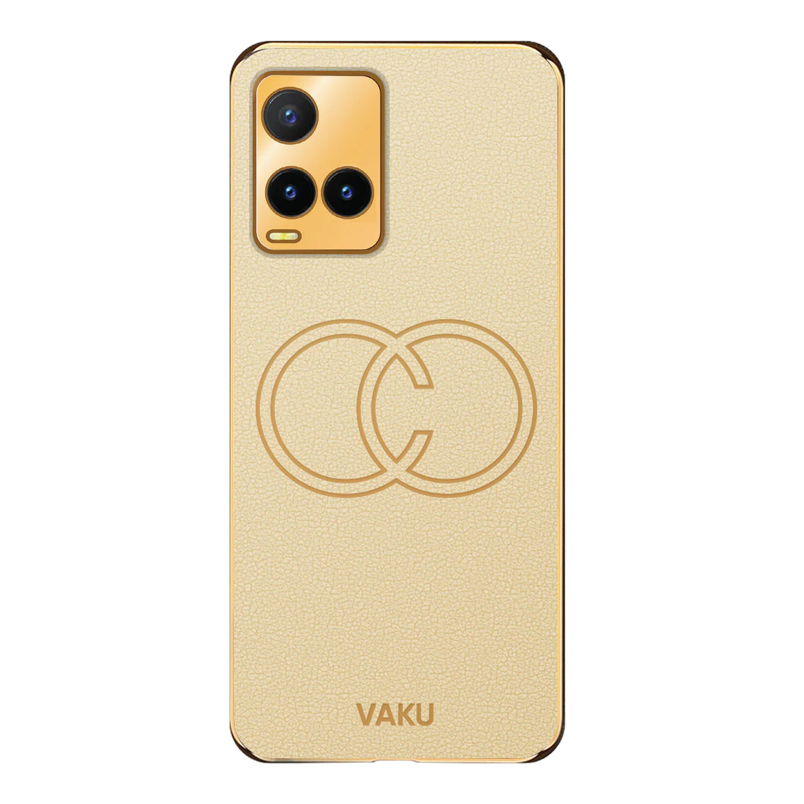Vaku® Vivo Y33s Skylar Leather Pattern Gold Electroplated Soft TPU Back Cover - Image 15