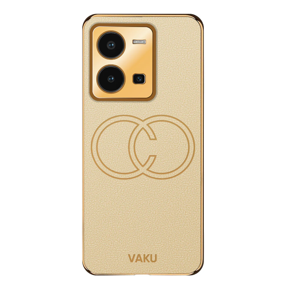 Vaku® Vivo Y35 4G Skylar Leather Pattern Gold Electroplated Soft TPU Back Cover - Image 9