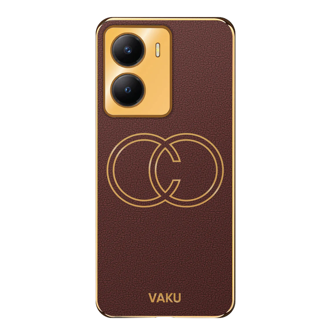 Vaku ® Vivo Y56 Skylar Leather Pattern Gold Electroplated Soft TPU Back Cover - Image 10