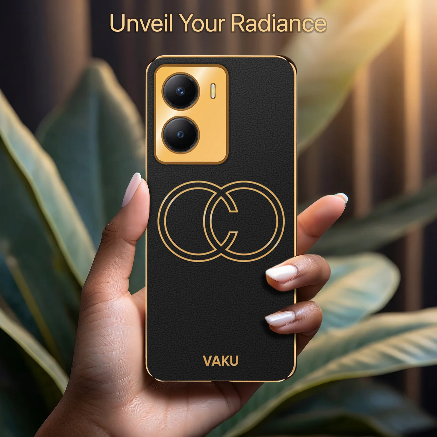 Vaku ® Vivo Y56 Skylar Leather Pattern Gold Electroplated Soft TPU Back Cover - Image 8