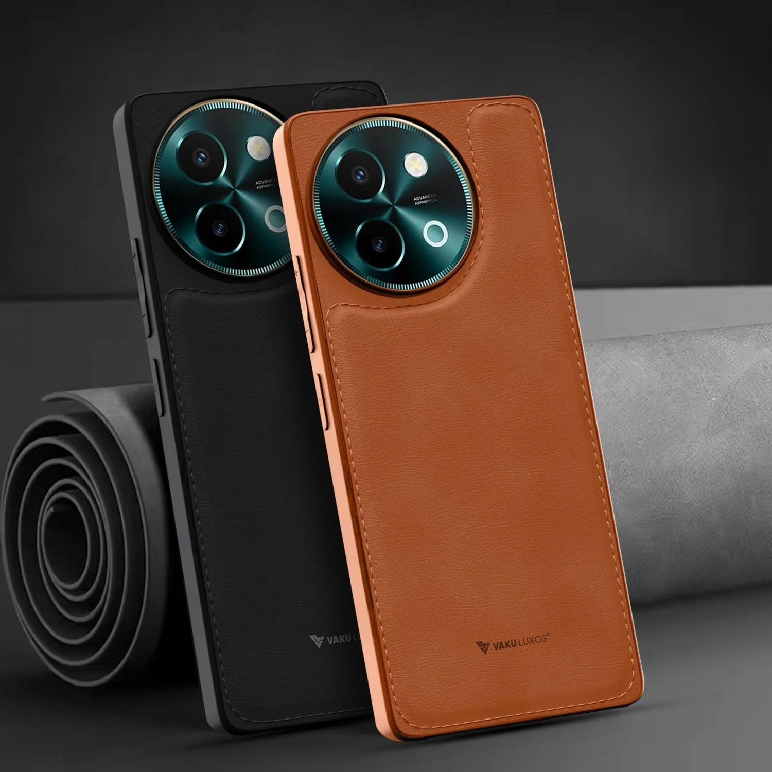 Vaku ® Vivo Y58 5G Luxe Premium Leather Stitched Protective Back Cover - Image 10