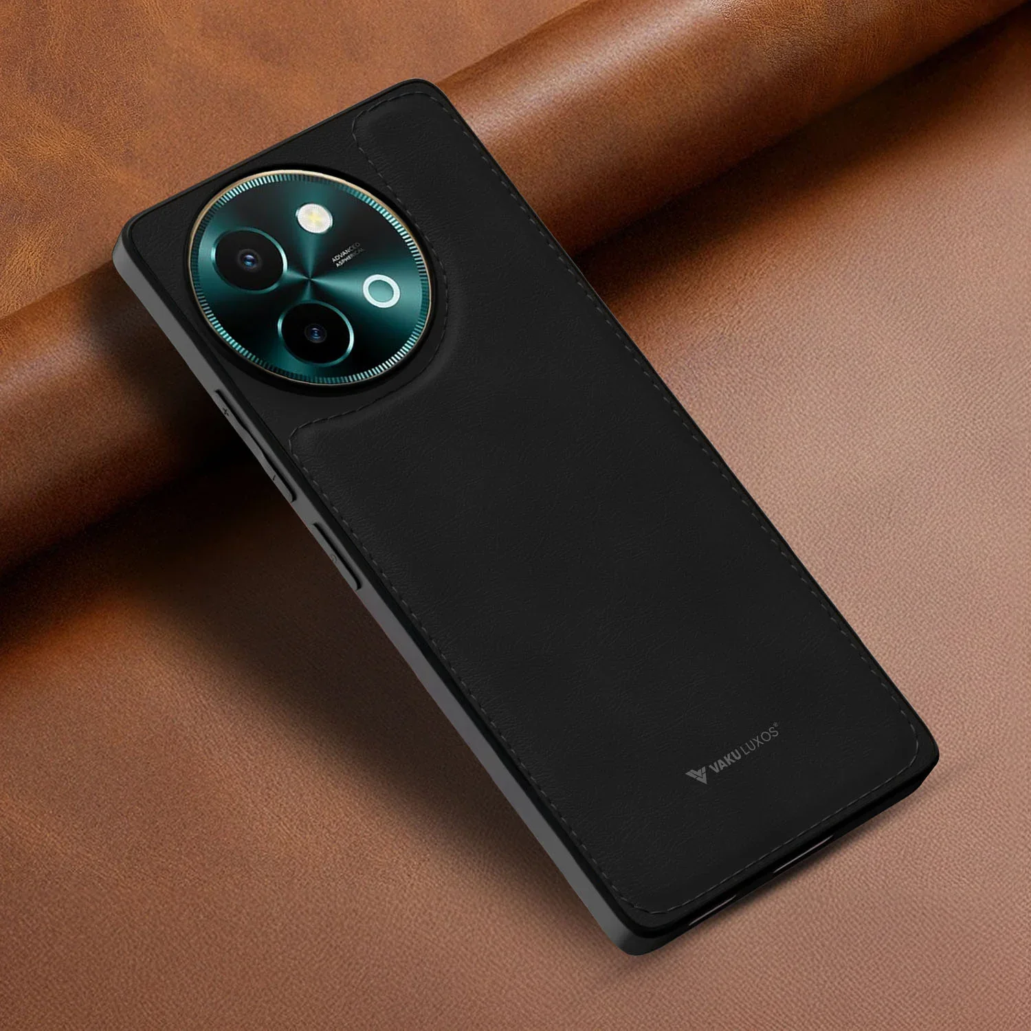 Vaku ® Vivo Y58 5G Luxe Premium Leather Stitched Protective Back Cover - Image 12