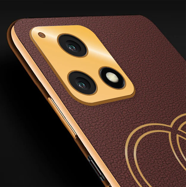 Vaku® Vivo Y72 5G Skylar Leather Pattern Gold Electroplated Soft TPU Back Cover - Image 2
